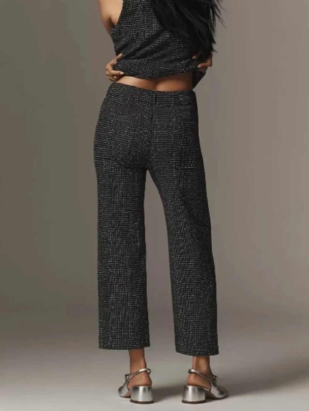 NWT Anthropologie Maeve Colette Tweed Cropped Wide-Leg Trousers Pants